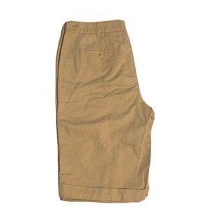 chicos cuffed bermuda dress womens shorts cotton linen blend size 2